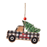 Maxbell Car Hanging Ornaments Gifts Wood Xmas Decoration for Garden Window Xmas Tree Black Car