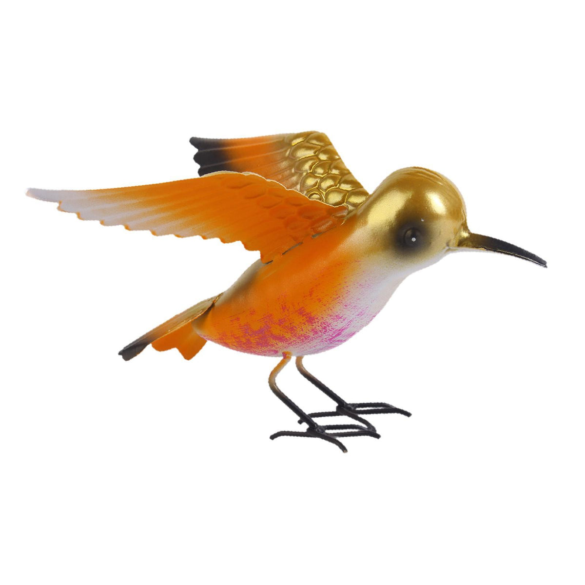 Maxbell Maxbell Iron Figurine Gift Artwork Bird Statue for Garden Cabinet Table Centerpieces Orange