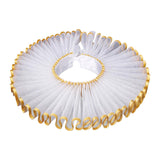 Maxbell Elizabethan Clown Neck Ruffle Sturdy Costume Accessory for Prop Party Gothic Gold White