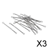 Maxbell 3x20pcs Double Eyed Wire Shank Waddington Shank for Fly Lure Tying Length 45mm