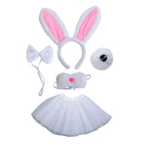 Maxbell 2xBunny Costume Set Cosplay Ears Headband for Easter Themed Parties Carnival