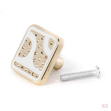 Maxbell 3x Zinc Alloy Rhinestone Cupboard Cabinet Drawer Door Pull Handle Knob Decor DIY