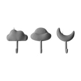 Maxbell 3x Wall Hooks Bathroom Home Decoration Wall Hangers for Hanging Backpack Hat Gray