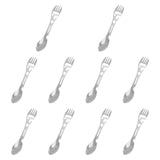 Maxbell 10 Pieces Multifunctional Camping Spork Fork Knife for Picnic Outdoor Hiking Silver