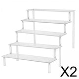 Maxbell 2xAcrylic Rack Perfume Makeup Organizer Risers Shelves Showcase 5 Ladder