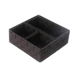 Maxbell 4Pcs Woven Storage Box Cubes Organization Containers for Drawer Car Tabletop Dark Brown
