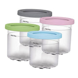 Maxbell 4Pcs Ice Cream Containers 0.5 Quarts Ice Cream Tubs for Homemade Gelato Soup
