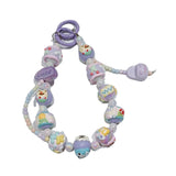 Maxbell Beaded Keychain Charm Beads Women Hanging Ornament Key Chain Engagement Gift Purple