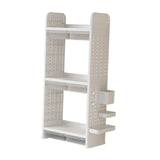 Maxbell Book Display Shelf Practical Bookshelf Bookcase for Kitchen Bedroom Sundries White 3 Layer