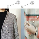 Maxbell Pearl Brooch Lapel Pin Breastpin Women Collar Safety Pin Silver design 1 - Aladdin Shoppers