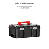 Maxbell 22-centimeter 3tier Tool Box, sturdyDuty Organizer Storage Case, Portable workplace Hand Tool container, Large Capacity polypropylene Foldable Box with Metal Hinge for Home, Car Repair, Electrician, Hardware 24 inch Wide B