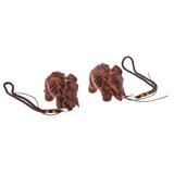 Maxbell Maxbell 1 Pair Handcraft Wooden Wildlife Animal Elephant Figurines Home Office Ornaments, Fortune Mascot Gifts, Wall Door Hanging Decors