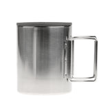 Maxbell 300ml Portable Camping Hiking Stainless Foldable Handle Mug Cup with Cover - Aladdin Shoppers