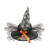 Maxbell Halloween Witch Hat Headwear for Decoration with Bowknot Photo Prop Headgear Black