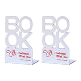 Maxbell Maxbell 2x Bookends Heavy Duty Book Holder Book Organizer for Bedroom Office Library White