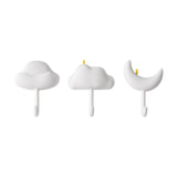 Maxbell 3x Wall Hooks Bathroom Home Decoration Wall Hangers for Hanging Backpack Hat White