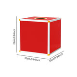 Maxbell Lucky Draw Box Voting Box Donation Box for Voting Annual Meeting Fundraising 25x25x25cm All red