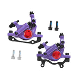 Maxbell Hydraulic Disc Brakes Set Line Pull for Mountain Bike Cycling Electric Bikes Violet