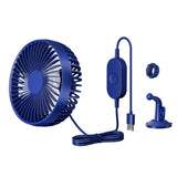 Maxbell USB Car Fan Compact Rotatable Air Circulation Fan for Vehicle Van Truck Blue