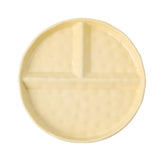 Maxbell Serving Platter Easy to Fill Practical 3 Compartments Porcelain Dinner Plate round yellow