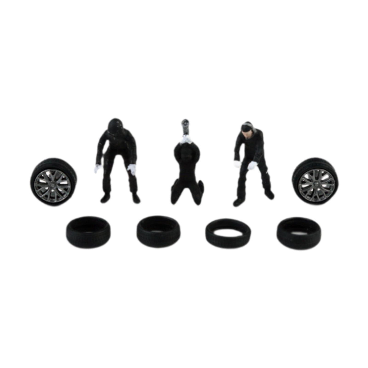 Maxbell 1/64 People Figures Miniature Diorama Figures for Micro Landscapes Dollhouse black