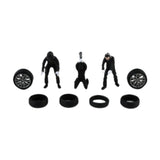 Maxbell 1/64 People Figures Miniature Diorama Figures for Micro Landscapes Dollhouse black