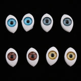 Maxbell New 4 Color 8pcs 5mm Oval Hollow Back DIY Plastic Eyes Doll Mask+8pcs 6mm Eyes