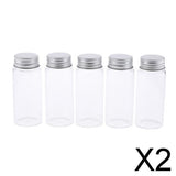 Maxbell 2x5Pcs Refillable Glass Makeup Bottles Cosmetic Pills Storage Containers 70ml