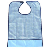 Maxbell Waterproof Bib Adult Mealtime Cloth Protector Disability Aid Apron Blue Grid - Aladdin Shoppers