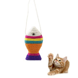 Maxbell Maxbell Easy To Install Sisal Fish Shaped Scratching Board Fun Play Cat Kitten Toy Multi-Color 24x12 cm