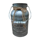 Maxbell Retro Iron Flower Bucket Farmhouse Flower Planter Metal Bucket for Balconies silvery