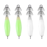 Maxbell 4pcs Sea Fishing Squid Hooks Octopus Hook Saltwater Fishing Lure Hard Bait Green and White - Aladdin Shoppers