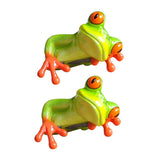 Maxbell 2x Resin Creative 3D Craft Frog Figurine Office Desk Computer Decoration