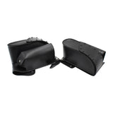 2x PU Leather Motorcycle Saddle Bags For Harley Parts Acc Tool  Black Rivet