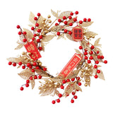 Maxbell Chinese New Year Wreath for Front Door for Wall Fireplace Spring Festival