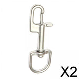 Maxbell 2xStainless Steel Swivel Snap Hook Clip for Scuba Diving Part Tool Accessories 100mm