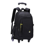 Maxbell Rolling Backpack Portable Nylon Trolley Suitcase for Business Travel Camping Yellow 6 Wheels