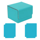 Card Deck Box Sleeved Cards Holder Premium Portable Display Playing Card Box Grid Light Blue