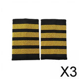 Maxbell 3xAirline Epaulets Traditional with Gold Stripes Officer Shoulder Boards four bars
