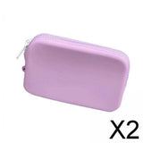 Maxbell 2xSilicone Insert Purse for Beach Tote Bag Card Holder Waterproof Card Case Light Purple