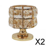 Maxbell 2xCrystal Tea Light Candle Holder Wedding Table Centerpiece Dinner 8x9CM