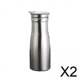 Maxbell 2xStainless Steel Water Jug Teapot Iced Tea Pitcher for Coffee Beverage Summer Gray