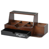 Maxbell Coffee Station Organizer Sturdy Brown Storage Basket for Office Home Kitchen