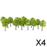 Maxbell 4xPlastic Model Trees Train Railroad Scenery 1:250 40pcs Light Green