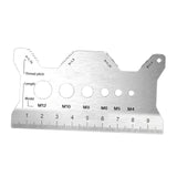 Maxbell Bolt Gauge Card Double Sided Compact Screw Gauge for Engineers DIY Repairers