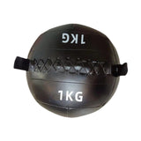 Maxbell Soft Medicine Ball PU Leather for Core Strength Cross Training Weightlifting Black 1 KG