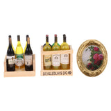 1/12 Dollhouse Miniature Wine Juice Bottles & Mural Wall Painting Decoration