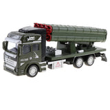 1:48 Die-cast Alloy Pull Back Military Truck Vehicle Model Rocket Launcher