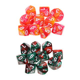 Maxbell 20pcs 10 Sided D10 Polyhedral Dice Double Color for DND RPG   Orange Red