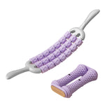 Maxbell Massage Roller Stick Gym Handheld Shoulders Thighs Sports Body Muscle Roller Purple